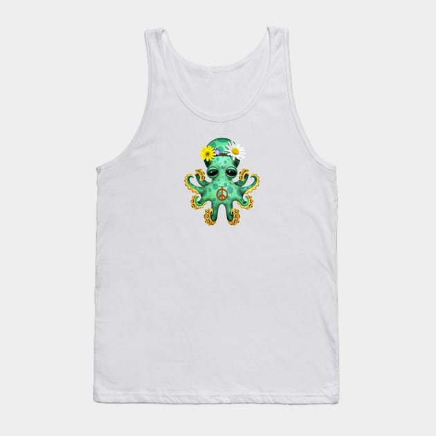 Cute Green Baby Octopus Hippie Tank Top by jeffbartels